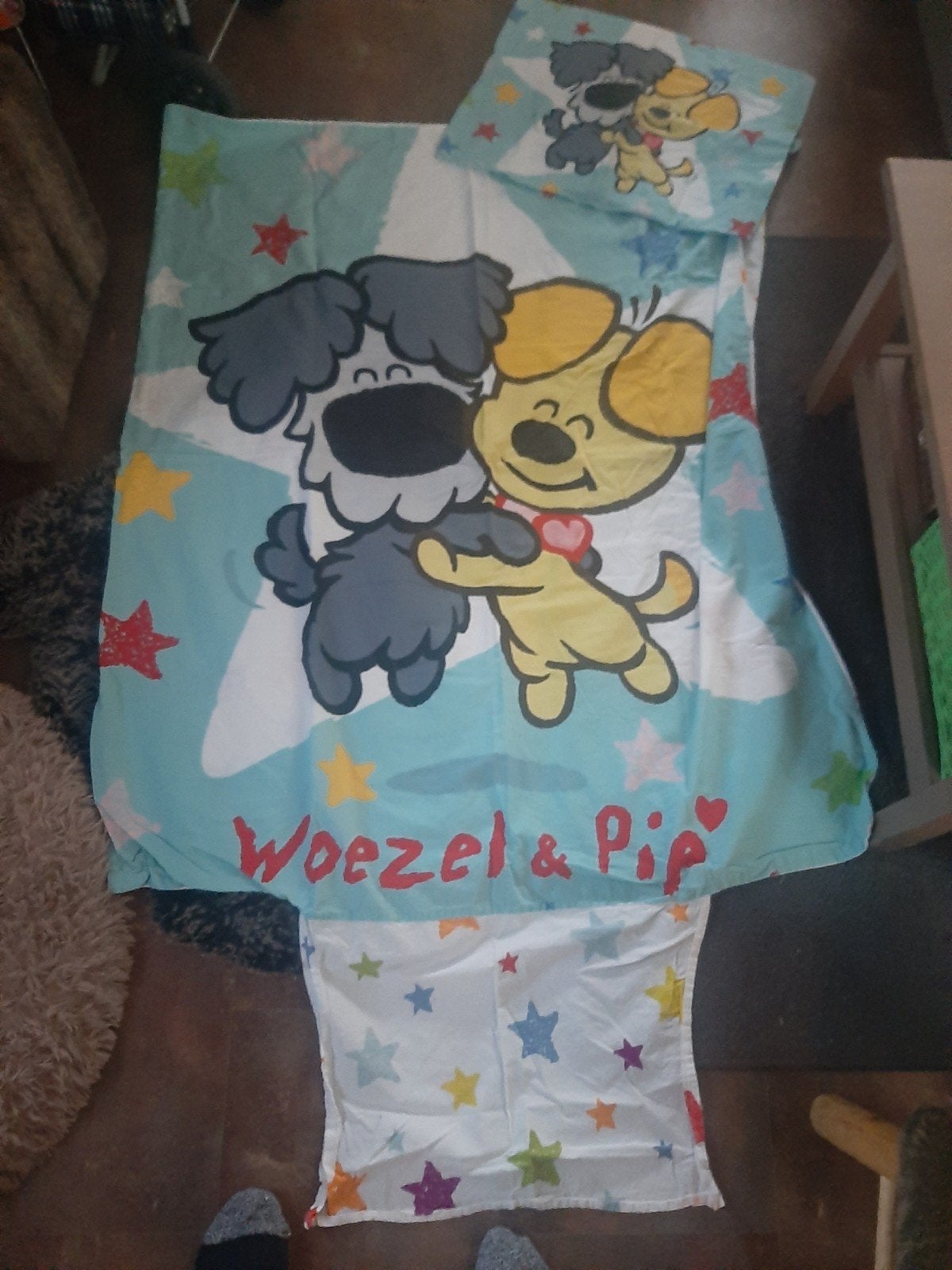 Woezel & Pip dekbedovertrek met kussensloop, Gebruikt, Overige merken, Dekbedovertrek, Ophalen of Verzenden