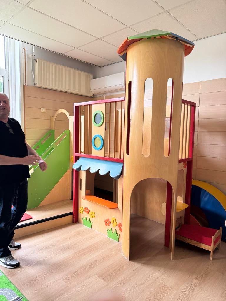 Houten Speelhuis voor Klimmen en Klauteren - Kinderopvang, Ophalen, Gebruikt, Hout
