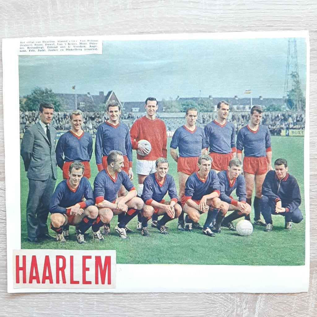 Mini poster Haarlem seizoen 1962-1963 met elftal en namen, Verzenden, Gebruikt, Overige binnenlandse clubs, Poster, Plaatje of Sticker