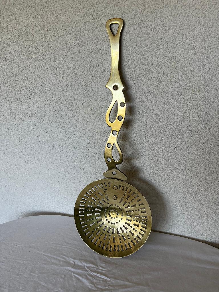 Antiek Koperen Haardgerei Open Haard Kachel Warmer Koper, Ophalen of Verzenden, Koper