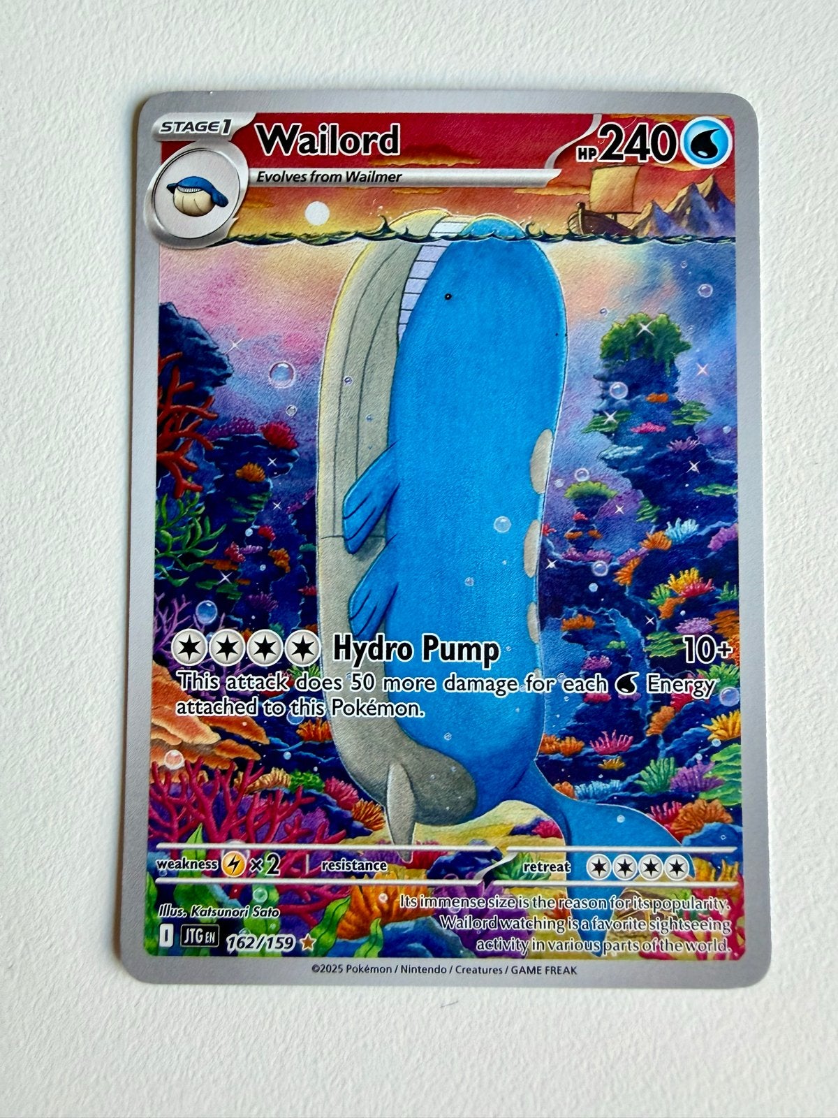 Wailord Pokémon kaart 162/159 - Goede staat, Hobby en Vrije tijd, Verzamelkaartspellen | Pokémon, Ophalen of Verzenden, Zo goed als nieuw