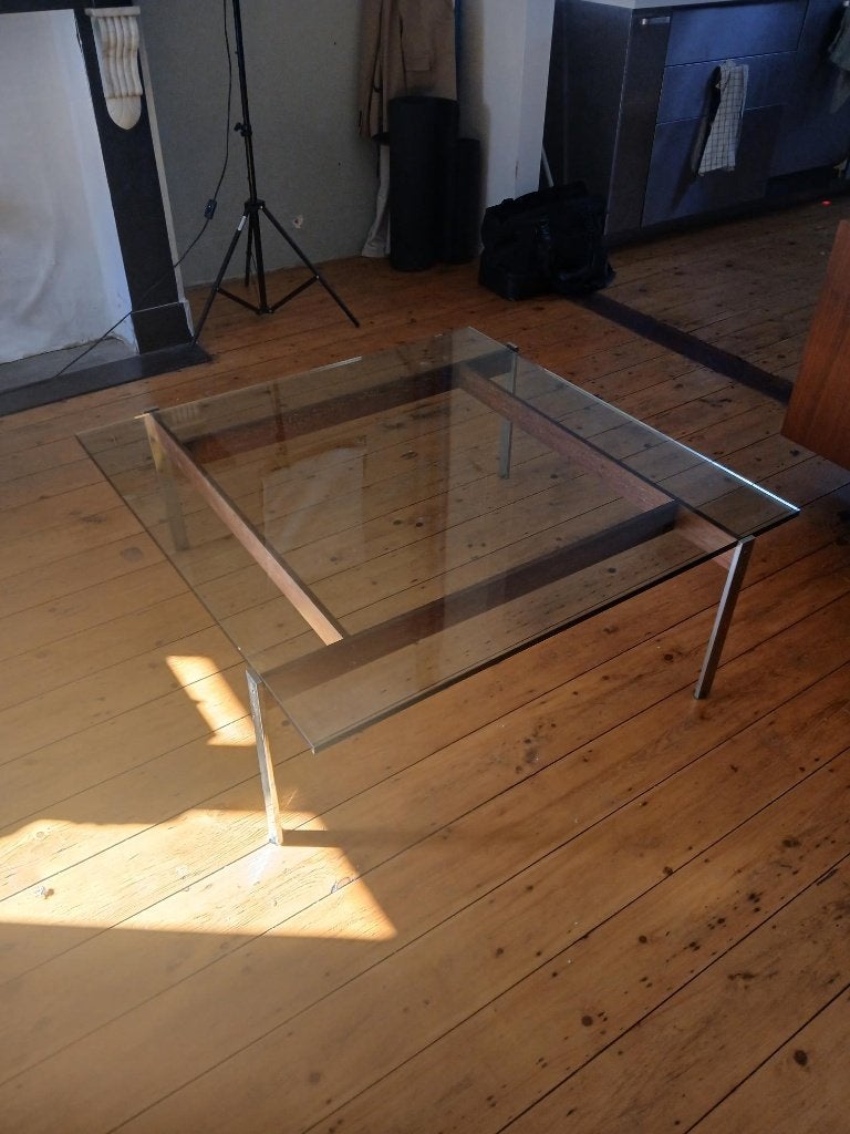 PK61 van Poul Kjaerholm voor Fritz Hansen Salontafel, Ophalen, Gebruikt, 50 tot 100 cm, Vierkant