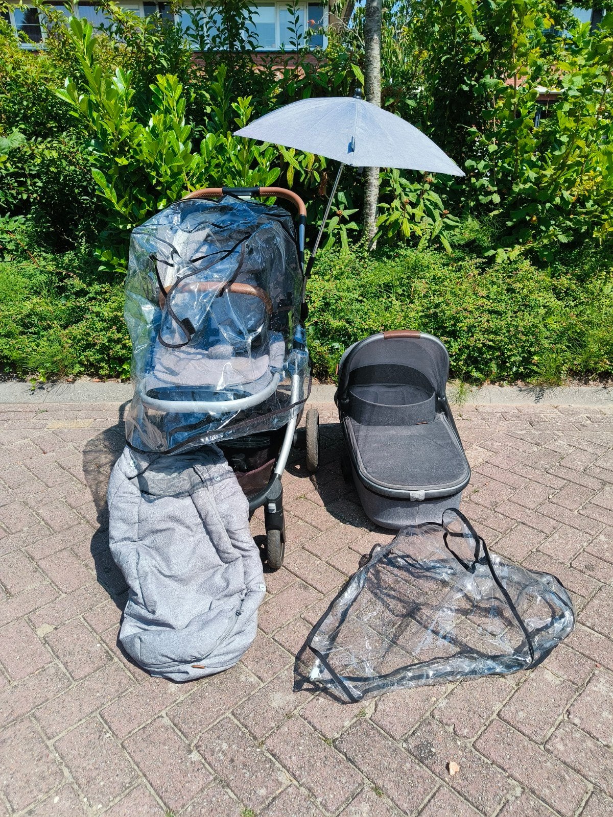 Wandelwagen ligbak zitgedeelte voetenzak parasol regenhoes, Ophalen, Gebruikt, Maxi-Cosi