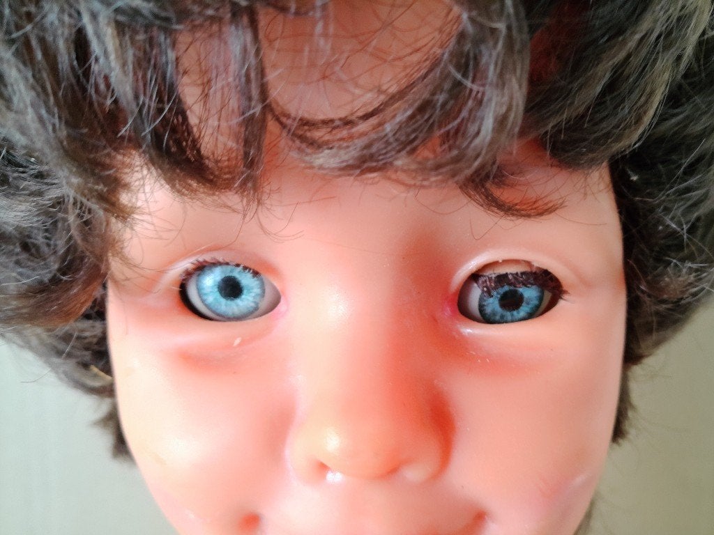 Curiosa vintage grote pop speelpop 88cm Halloween kinderpop, Ophalen of Verzenden