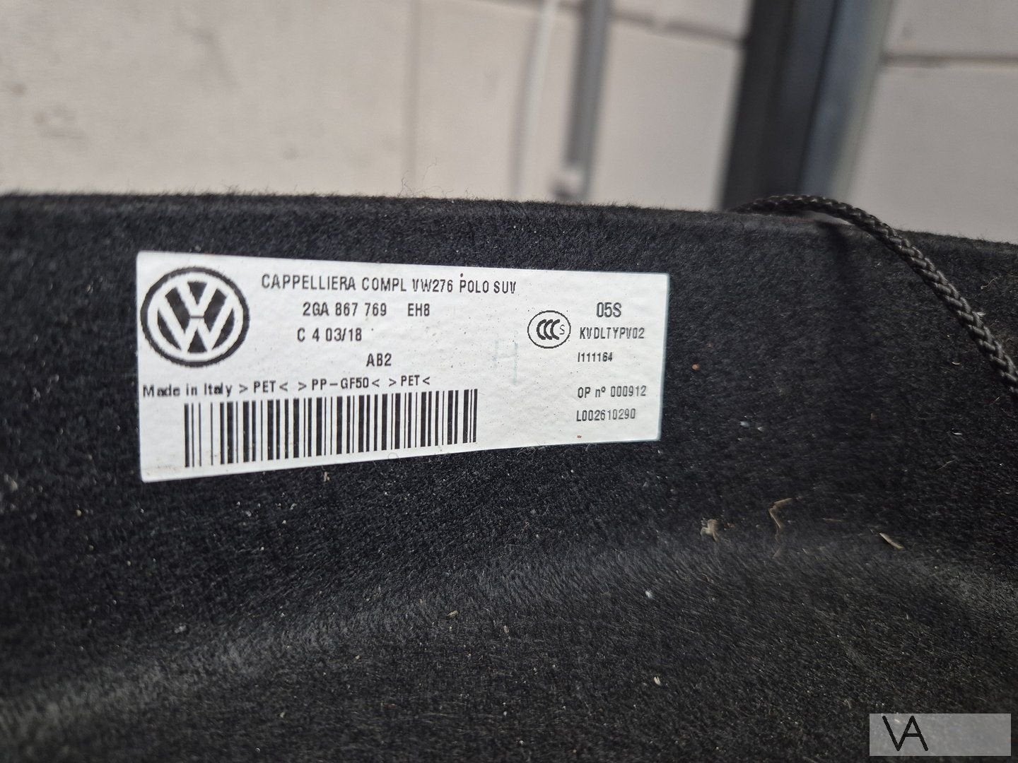 Hoedenplank van VW Volkswagen T-roc T roc 2017 - 2024 €150, Auto-onderdelen, Gebruikt, -, Volkswagen, -