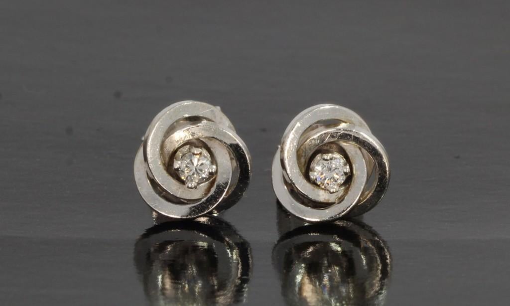 Diamant solitair 14k gouden set dames oorbellen briljant, Voordeelsieraden, Verzenden, Zo goed als nieuw, Met edelsteen