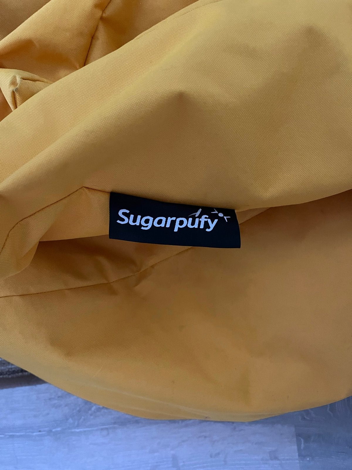 Zitzak Sugarpufy mosterdgeel, Huis en Inrichting, Ophalen of Verzenden, Gebruikt, Geel, Zitzak