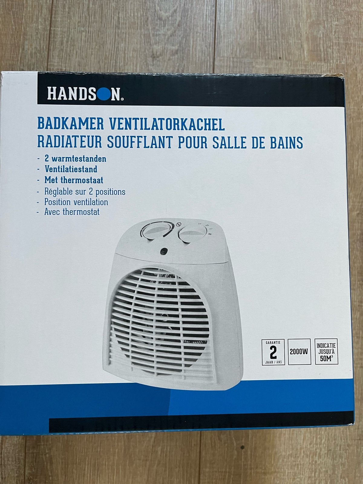 Handson Badkamer Ventilatorkachel - 2000W, met thermostaat, Ophalen of Verzenden, Zo goed als nieuw