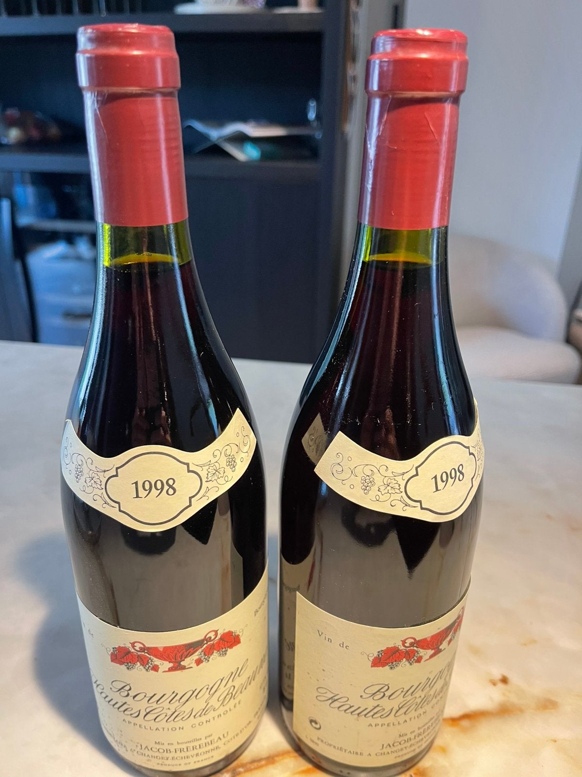 Oude Bourgogne Hautes Côtes de Beaune uit 1998., Frankrijk, Ophalen of Verzenden, Zo goed als nieuw, Rode wijn