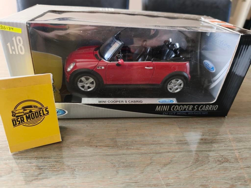 1:18 Mini Cooper S Cabrio, Hobby en Vrije tijd, Modelauto's | 1:18, Nieuw, Auto, Welly, Ophalen of Verzenden