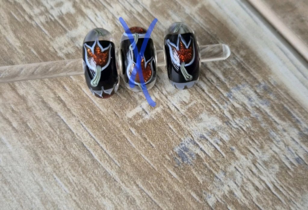 Trollbeads Uniek Tulip CC  glitter * per stuk*, Glas of Kristal, Nieuw, Ophalen of Verzenden, Trollbeads