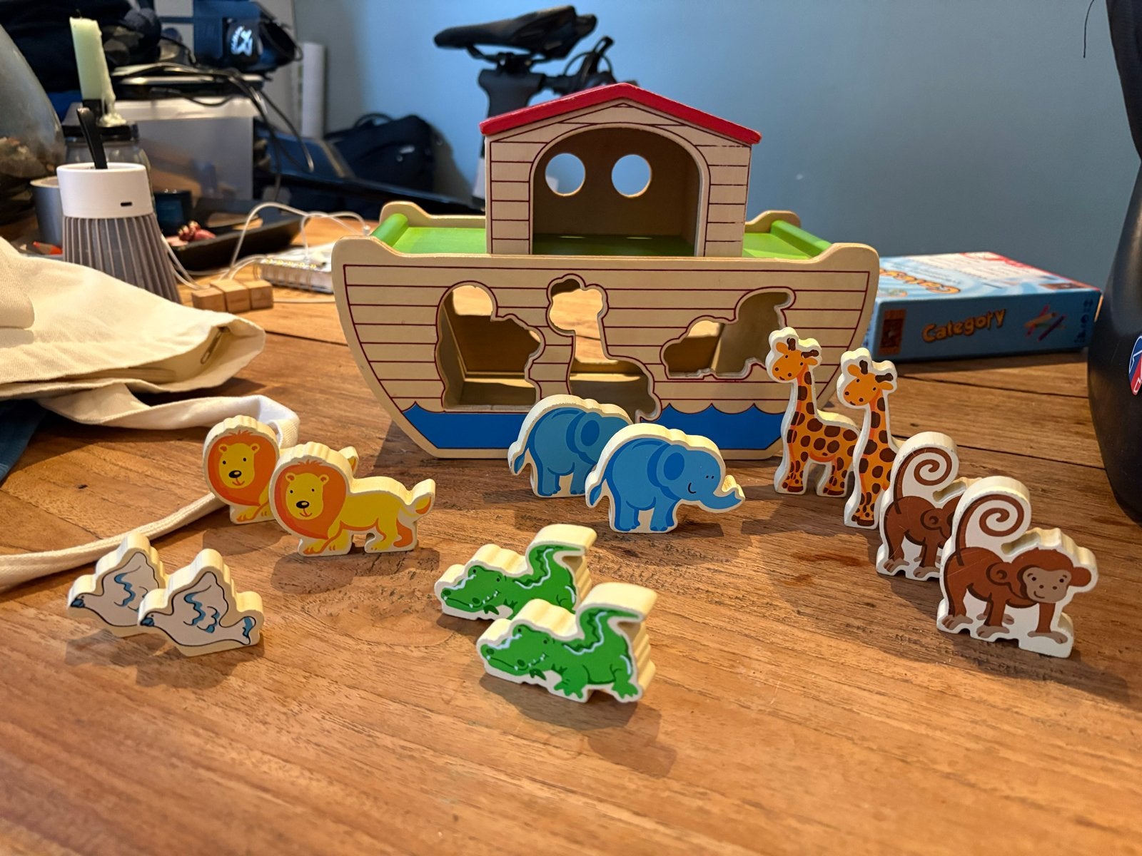 Houten Ark van Noah met Dieren - Educatief Speelgoed, Ophalen, Gebruikt, Overige typen