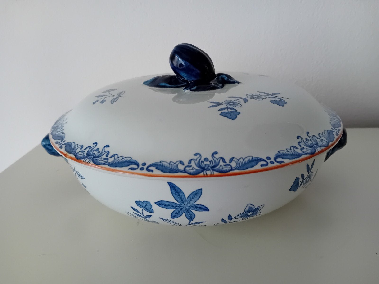 1 puntgave ronde dekschaal met deksel Rorstrand Ostindia, Ophalen of Verzenden, Zo goed als nieuw, Kom(men), Overige stijlen