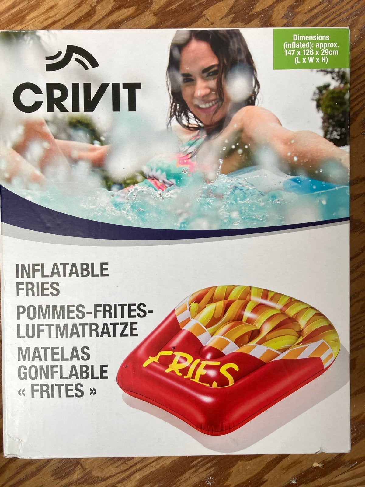 Crivit Opblaasbare Frietjes Luchtmatras, Ophalen of Verzenden, Nieuw