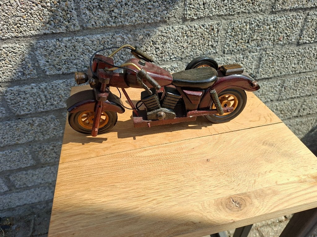 houtgemaakte houten motor met zijspan, Ophalen of Verzenden, Houtsnijwerk