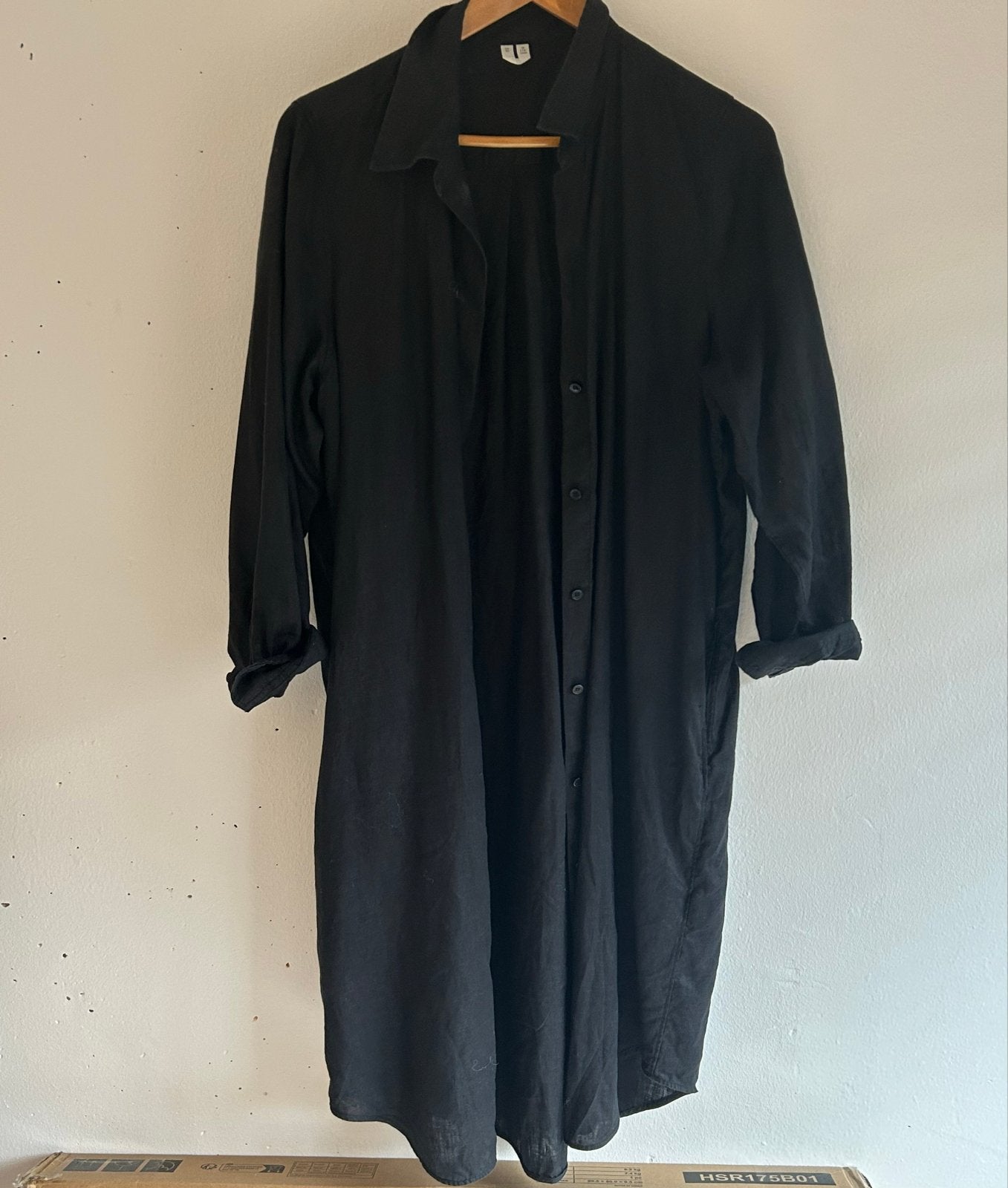 Zwarte linnen jurk/tuniek vanH&M, maat 44, Kleding | Dames, Jurken, Verzenden, Zwart, Maat 42/44 (L), Zo goed als nieuw