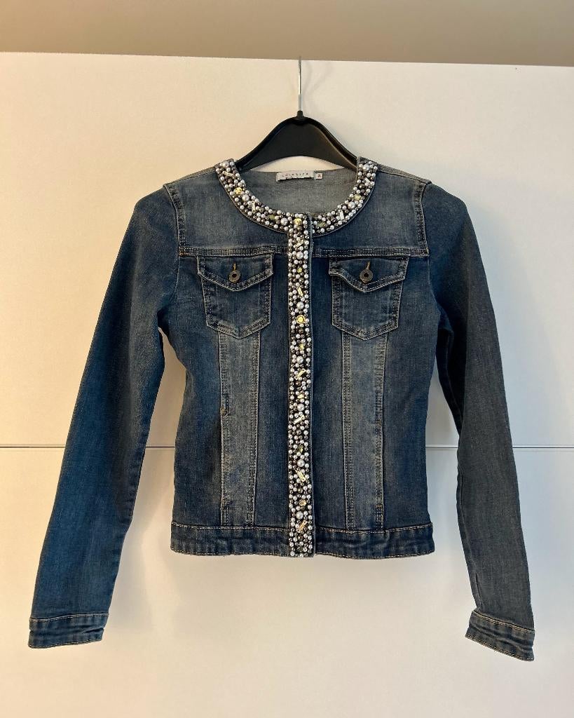 Lola & Liza denimvest met parels, Kleding | Dames, Blauw, Ophalen of Verzenden, Zo goed als nieuw, Maat 34 (XS) of kleiner