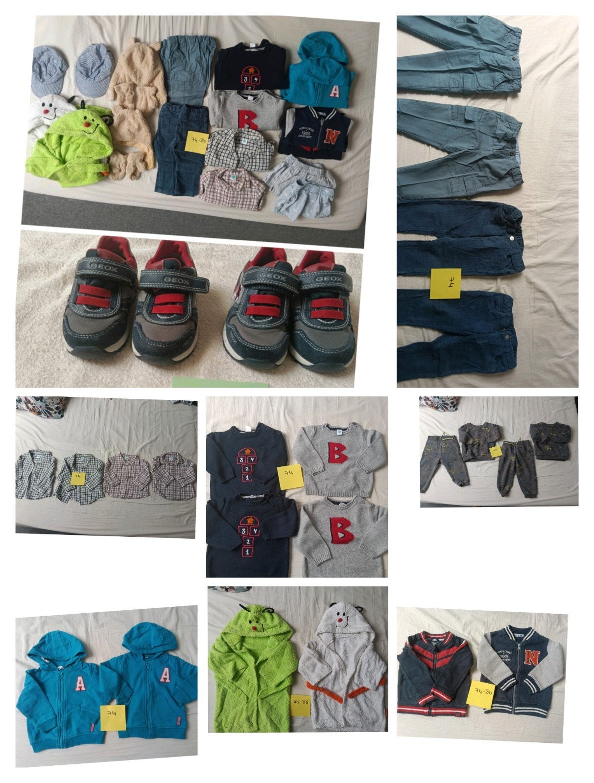 Set babykleding tweeling maat 74-80 (jongen), Gebruikt, Broekje, Jongetje, Diverse merken