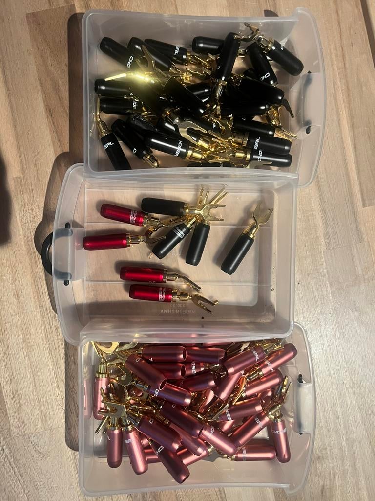 71x Speaker spade connectors Choseal (partij), Ophalen of Verzenden, Zo goed als nieuw, Luidsprekerkabel