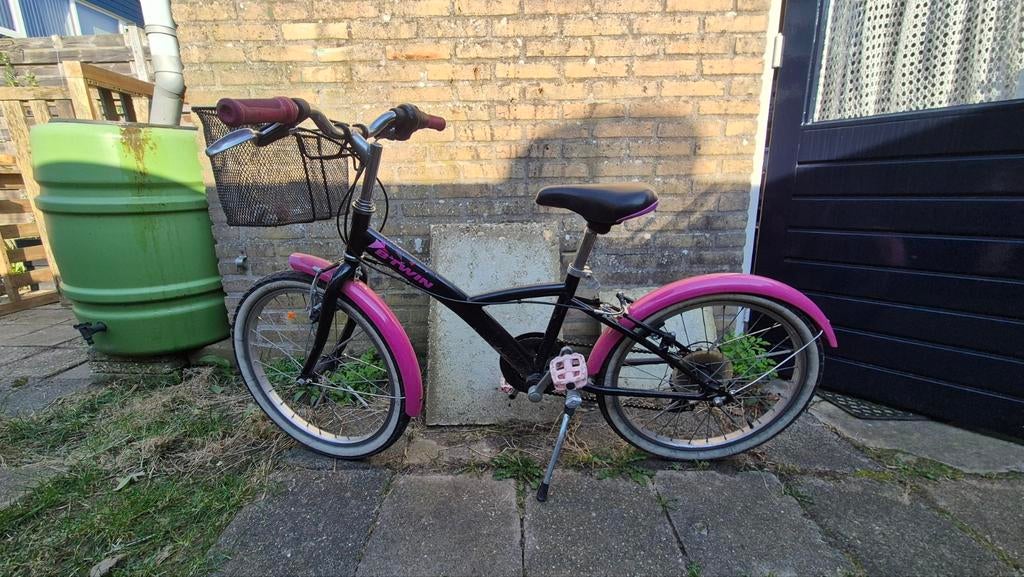 Meisjesfiets B'Twin 20 inch - Zwart/Roze, Fietsen en Brommers, Fietsen | Meisjes, Gebruikt, 20 inch, Ophalen
