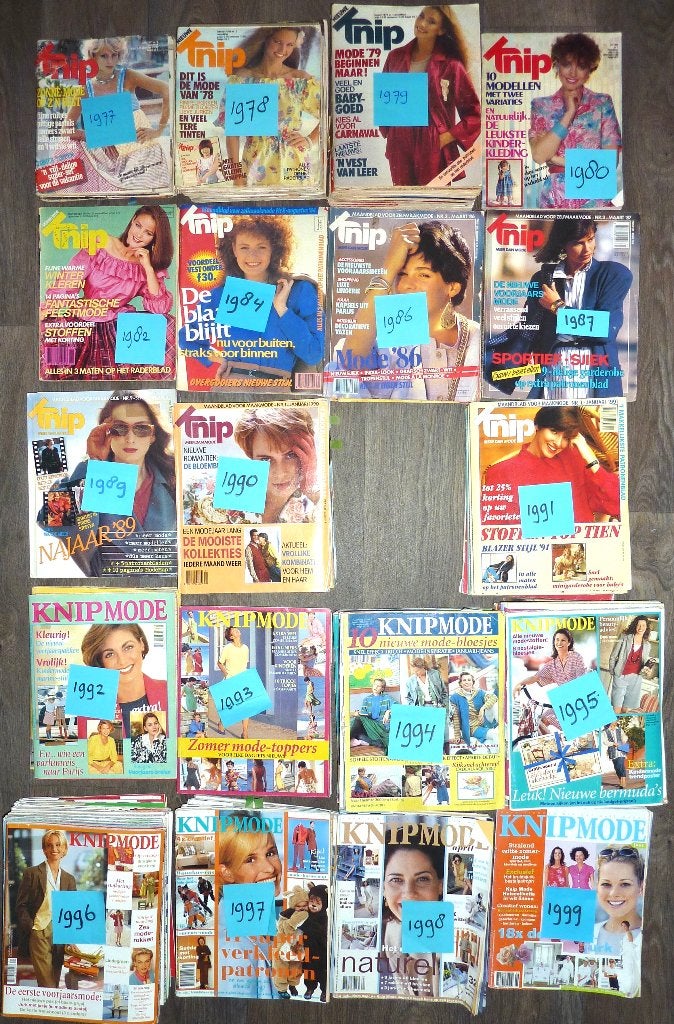 KNIPMODE 1977 t/m 1999 RETRO/VINTAGE diverse nummers, Ophalen, Overige typen, Vrouw, Zo goed als nieuw