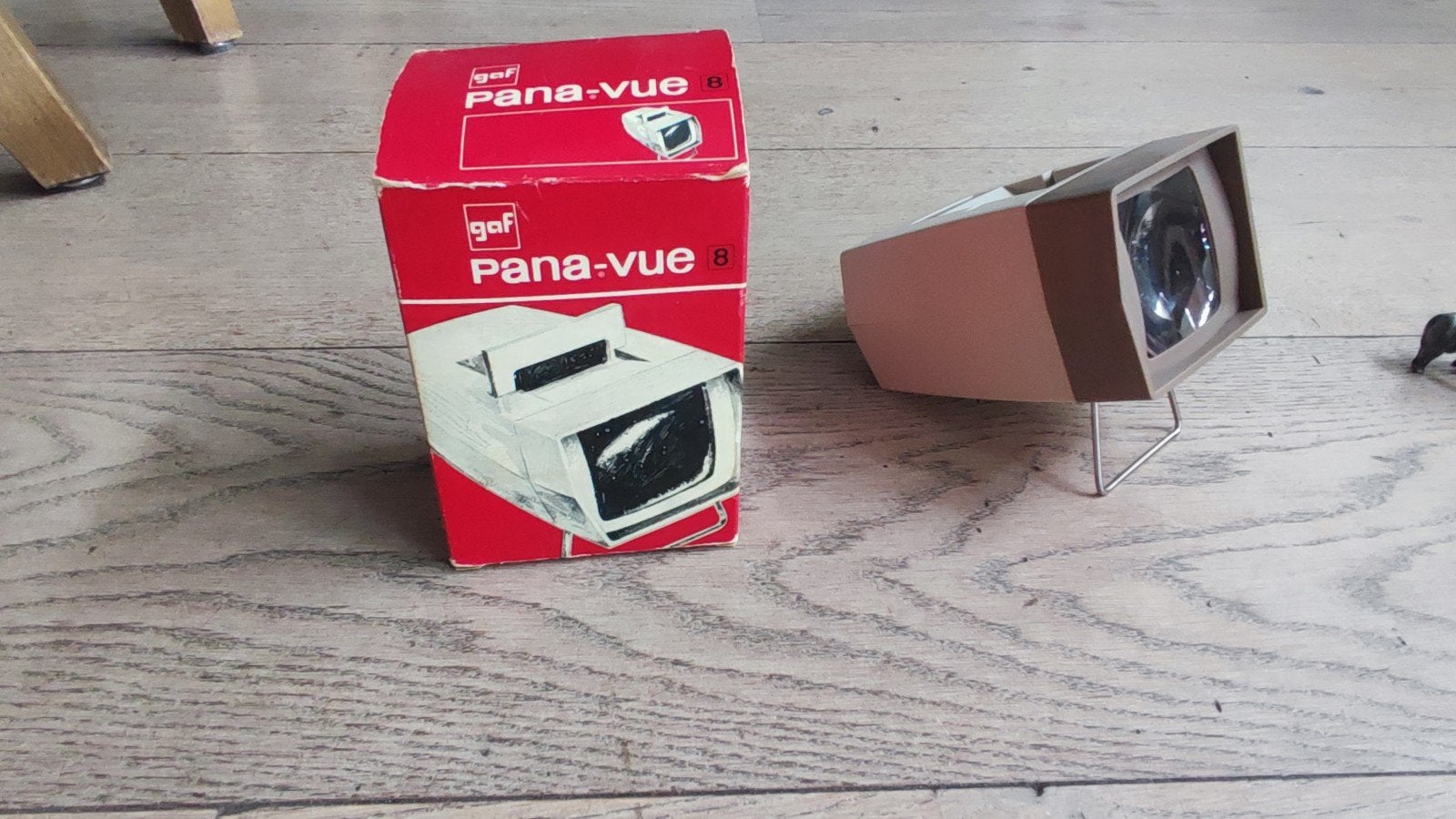 Vintage GAF Pana-Vue 8 diakijker met doos (snoer ontbreekt), Ophalen of Verzenden, Gebruikt, Met scherm