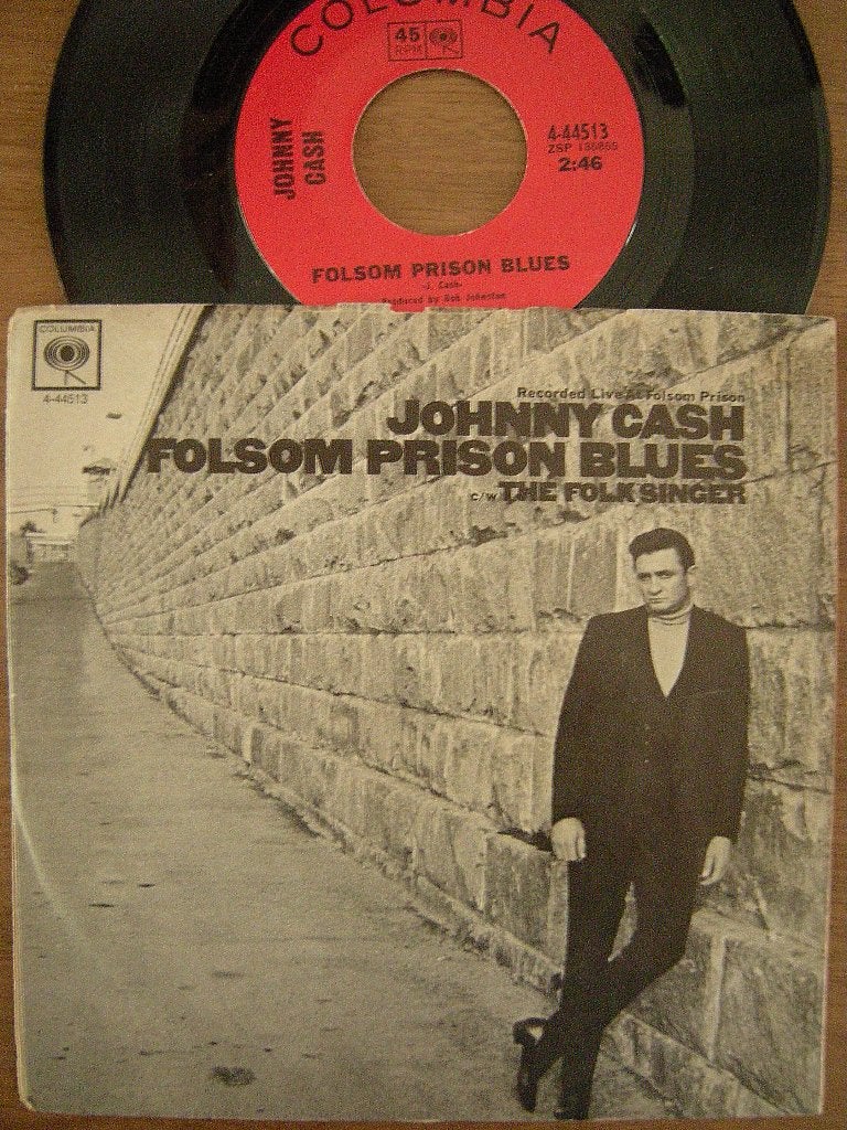 Johnny Cash (Folsom Prison Blues), Gebruikt, 7 inch, Ophalen of Verzenden, Country en Western