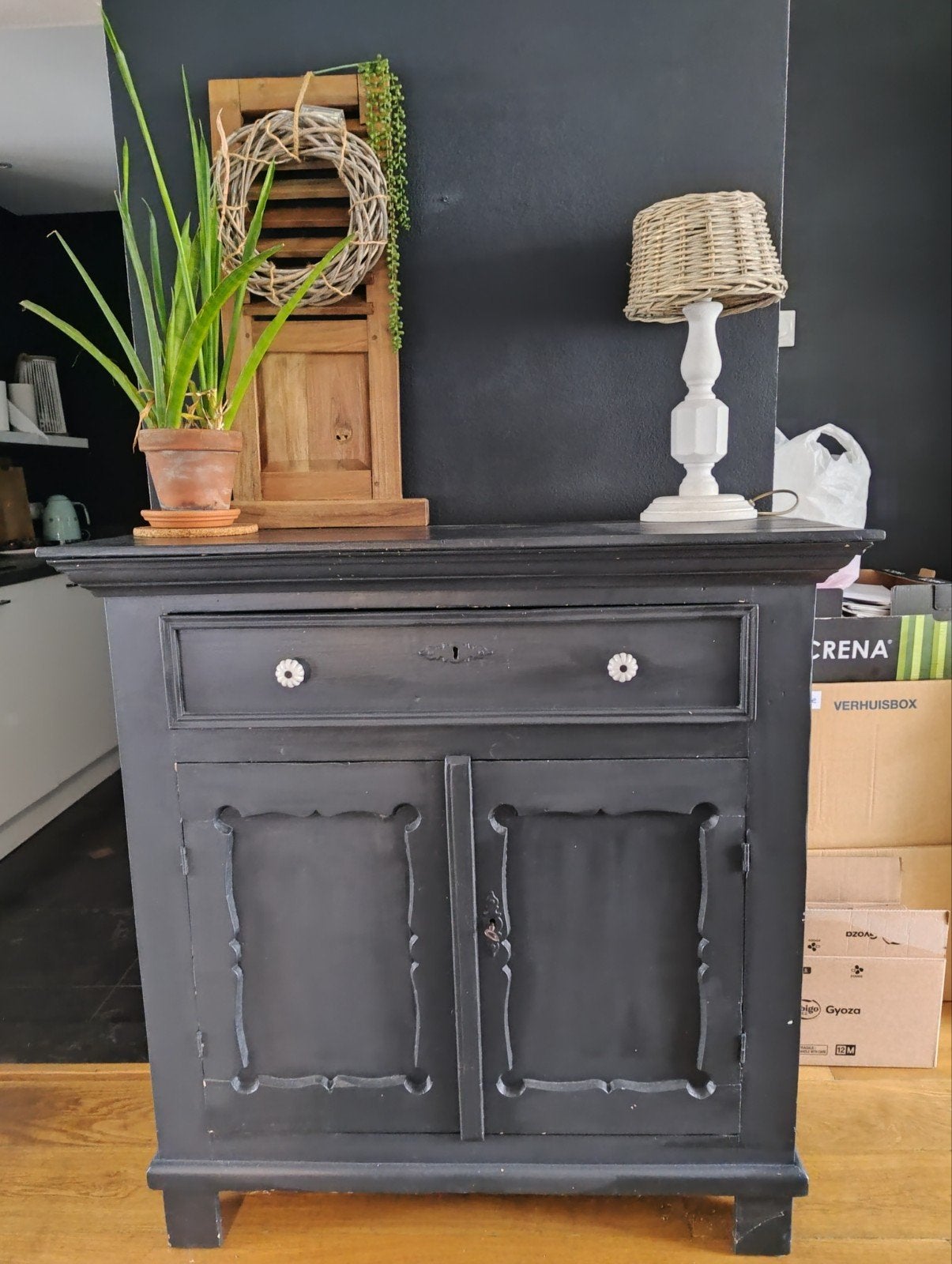 Prachtige brocante kast te koop aangeboden, Huis en Inrichting, Ophalen, Gebruikt, 25 tot 50 cm