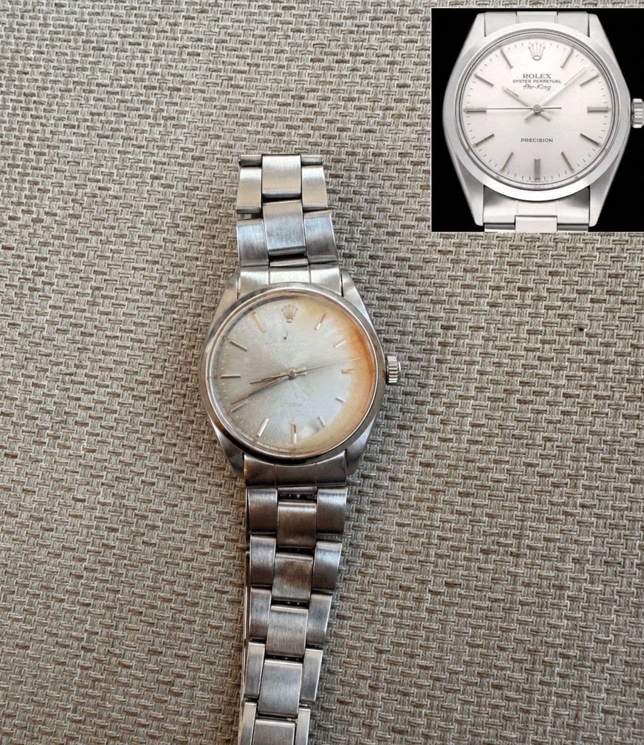Rolex Airking 5500 - Waterschade - Voor reparatie/onderdelen, Staal, Met bandje, Polshorloge, 1960 of later