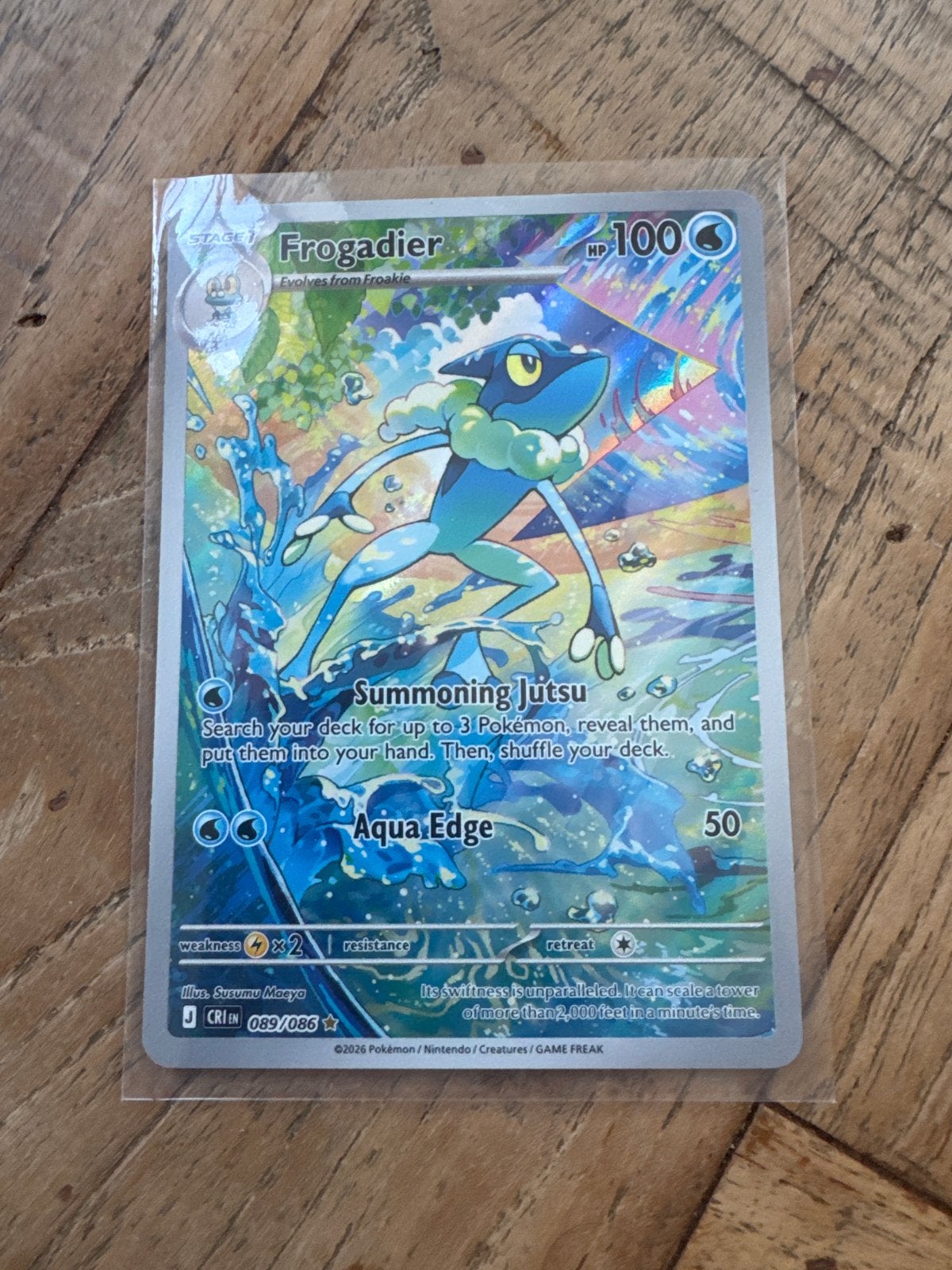 Frogadier 089/086 CR1S Pokemon Kaart - Zo goed als nieuw, Ophalen of Verzenden, Zo goed als nieuw, Losse kaart, Foil