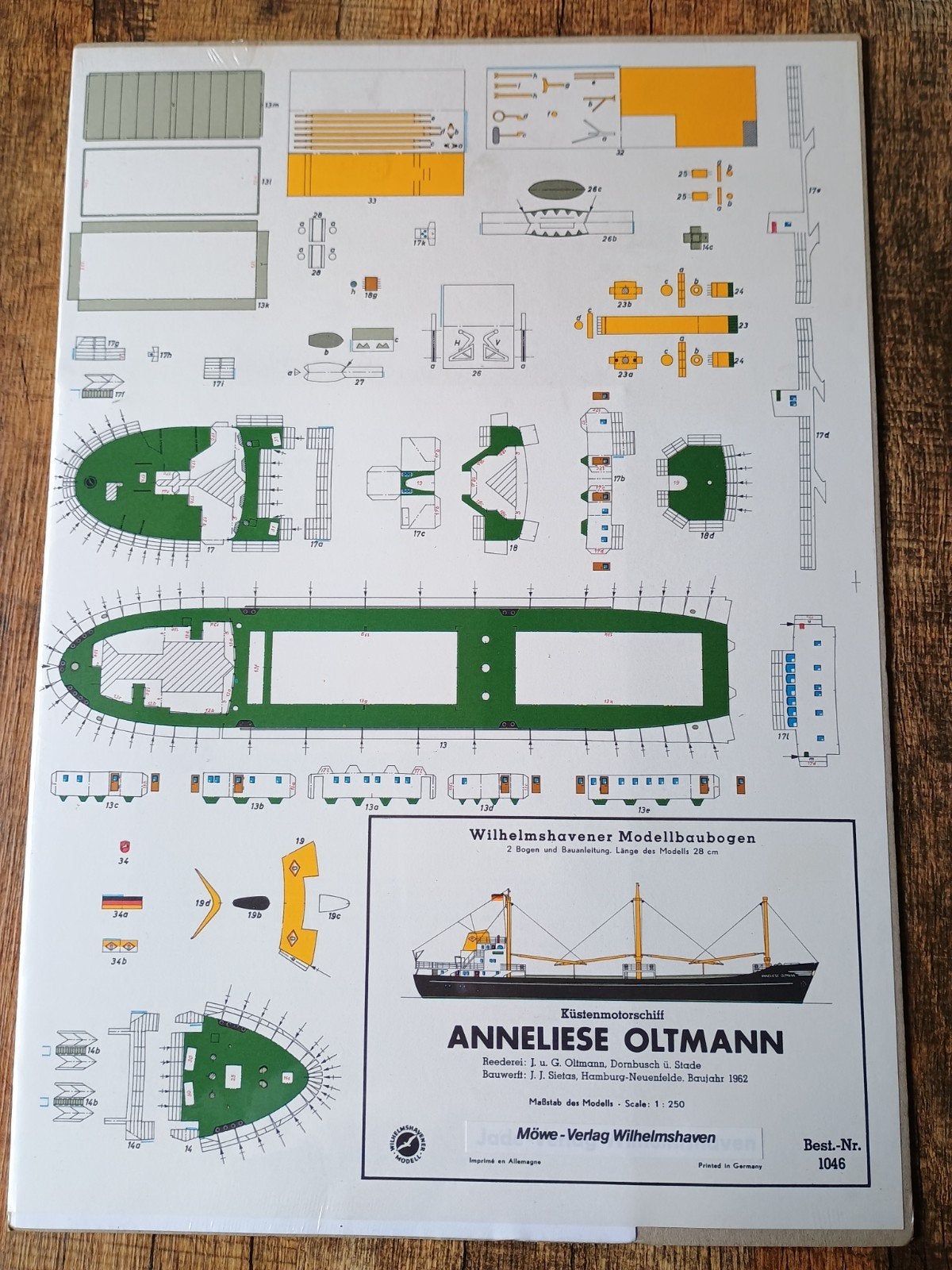 Modelbouwplaat Anneliese Oltmann schip - (nr.2 ), Ophalen of Verzenden, Nieuw