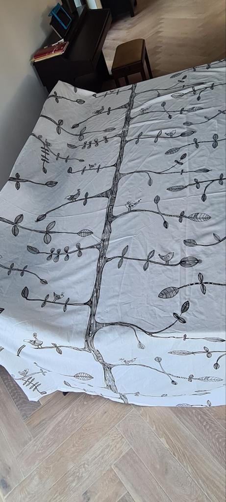 Gordijnen met boom en vogels - 4 stuks, Ophalen of Verzenden