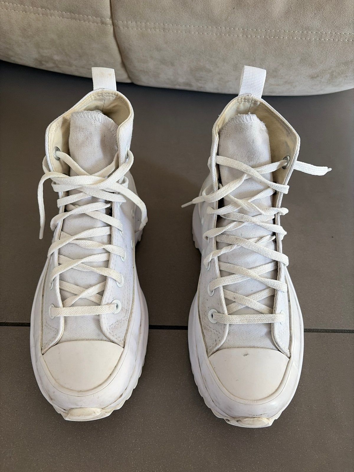 Witte Converse Run Star Hike High Top Sneakers, Ophalen of Verzenden, Gedragen, Wit, Sneakers of Gympen