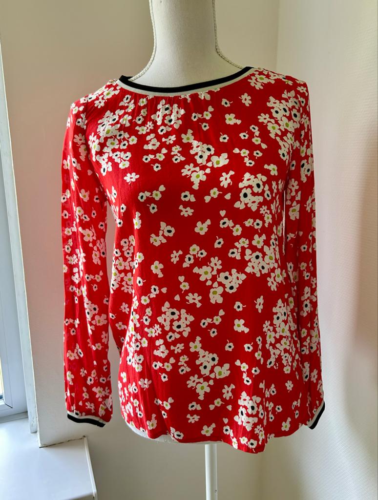 Emily van den Bergh Blouse met bloemenprint, maat 34, Verzenden, Zo goed als nieuw, Maat 34 (XS) of kleiner, Rood