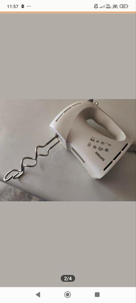 Philips handmixer, Minder dan 1 liter, Ophalen, 3 snelheden of meer