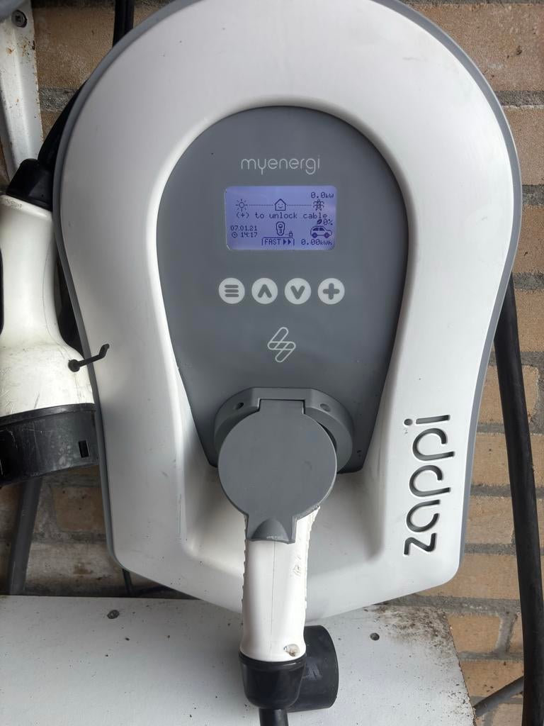 Zappi V2  3-fasen laadpaal met vaste kabel, Ophalen of Verzenden, Gebruikt, Laadpaal en Laadkabel