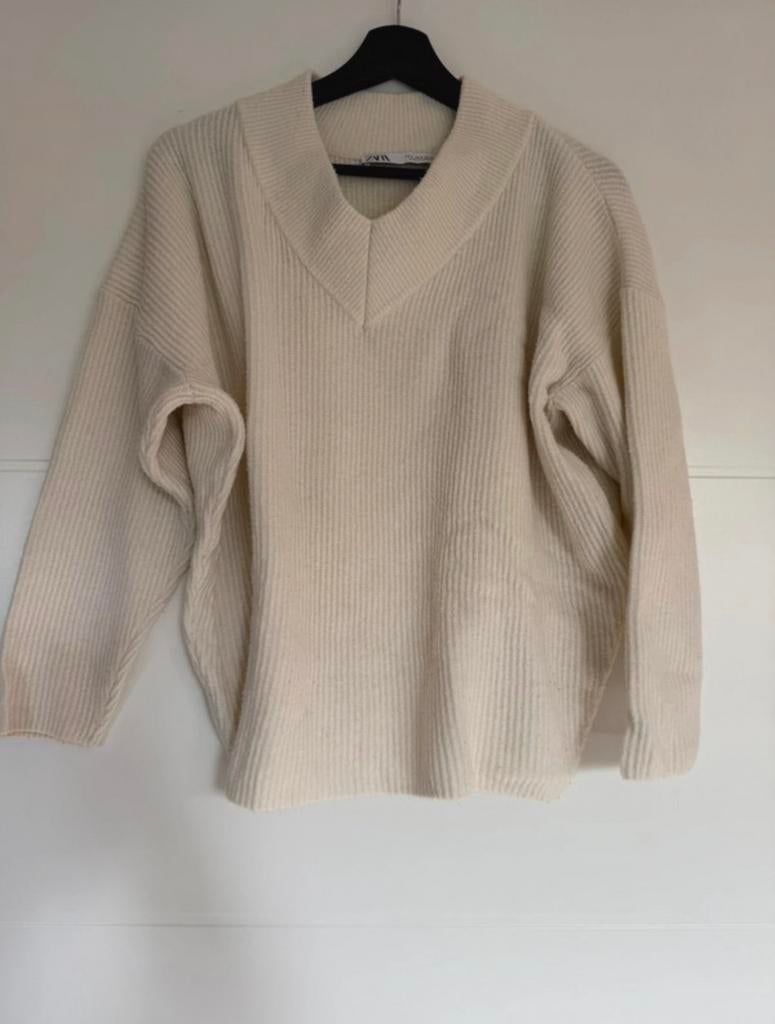Zara witte wollen trui - Maat S, Ophalen of Verzenden, Gedragen, Maat 36 (S), Wit