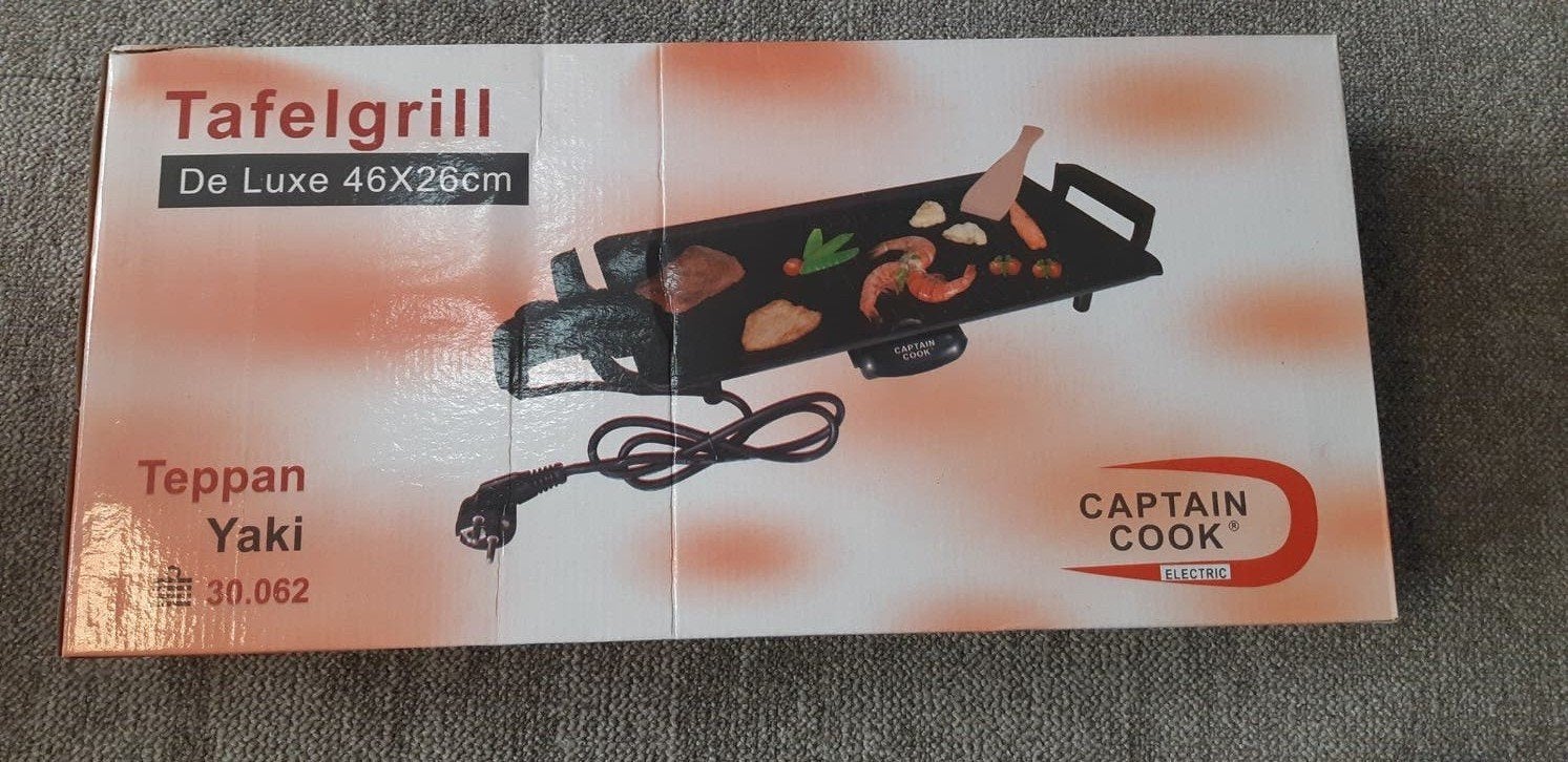Captain Cook Tafelgrill Teppanyaki De Luxe 46x26cm, Witgoed en Apparatuur, Ophalen, Nieuw, Tafelgrill