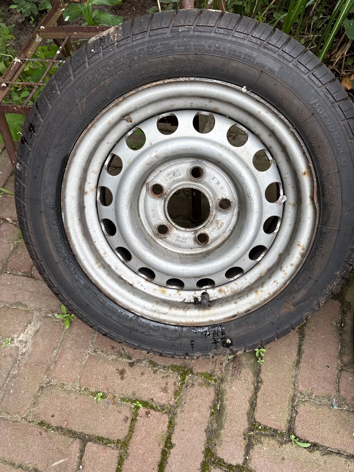 4 gebruikte banden met velg 195/50r13c, Auto-onderdelen, Banden en Velgen, Gebruikt, 15 inch, Banden en Velgen, Ophalen of Verzenden
