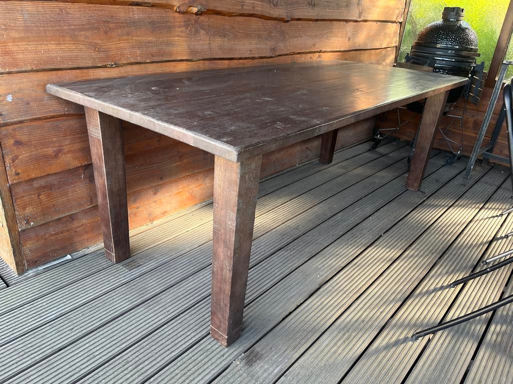 Robuuste eettafel 95x220x78 cm, Huis en Inrichting, Tafels | Eettafels, Gebruikt, 50 tot 100 cm, 200 cm of meer, Vijf personen of meer