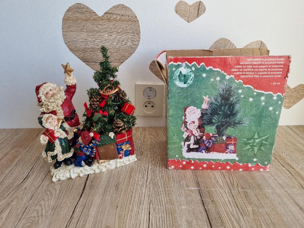 Vintage Kerstmis Kerstman Beeld Bloempot Decoratie Ornament, Verzenden, Gebruikt, Mens