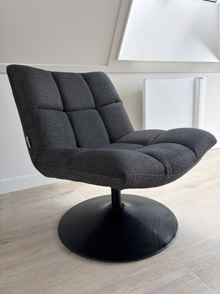 Dutchbone Bar Fauteuil - Donkergrijs, Ophalen, Gebruikt, 75 tot 100 cm, Stof