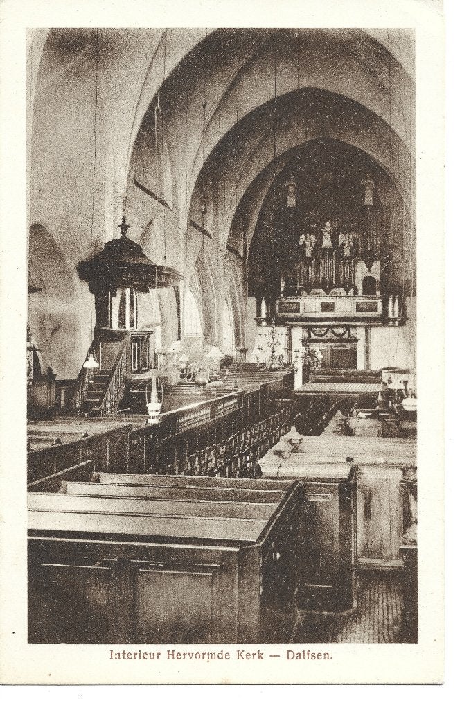 Dalfsen interieur Hervormde Kerk orgel, Ophalen of Verzenden, Voor 1920, Ongelopen, Overijssel