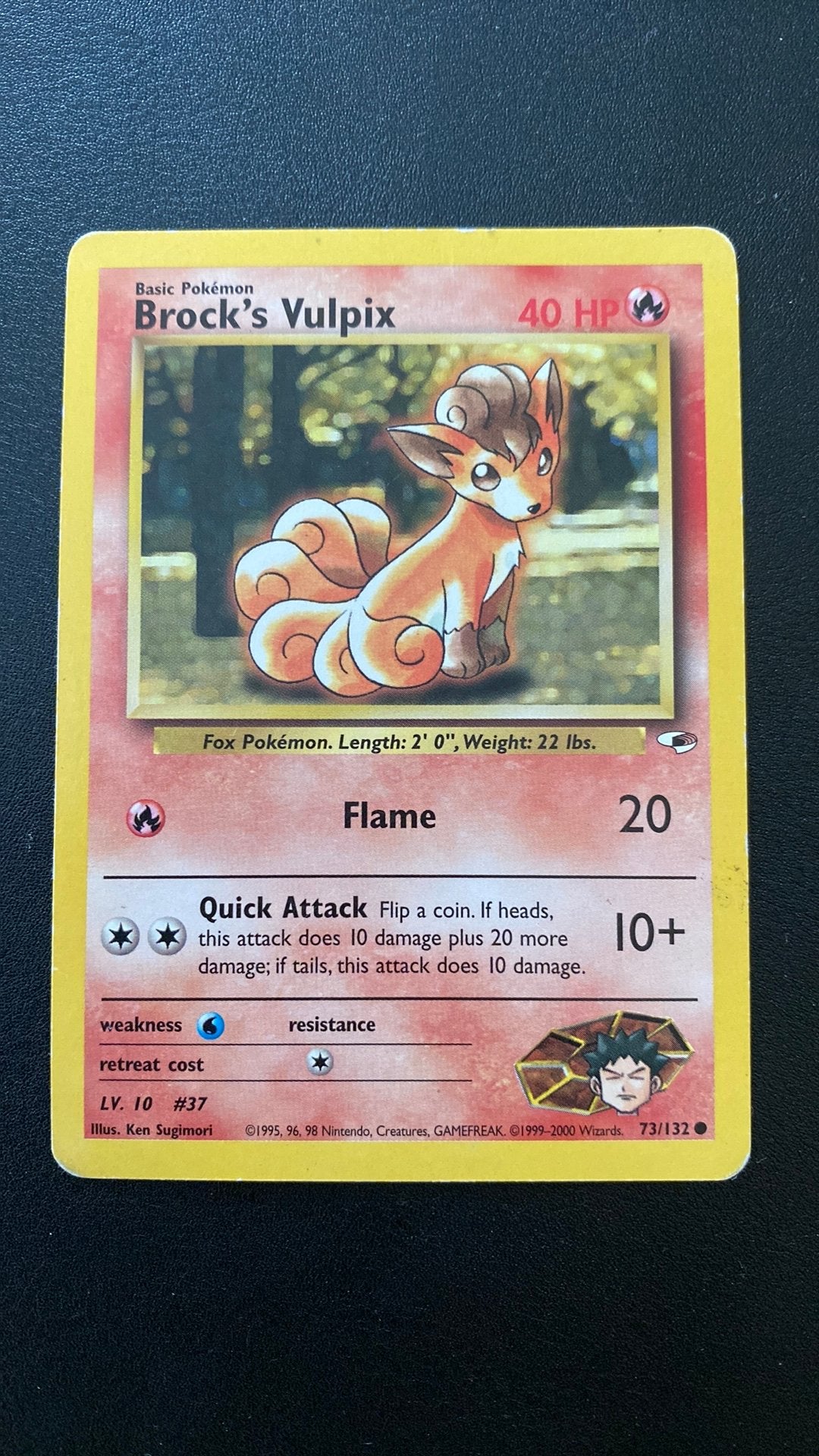 Pokemon brock’s vulpix 73/132 gym, Ophalen of Verzenden, Gebruikt, Losse kaart