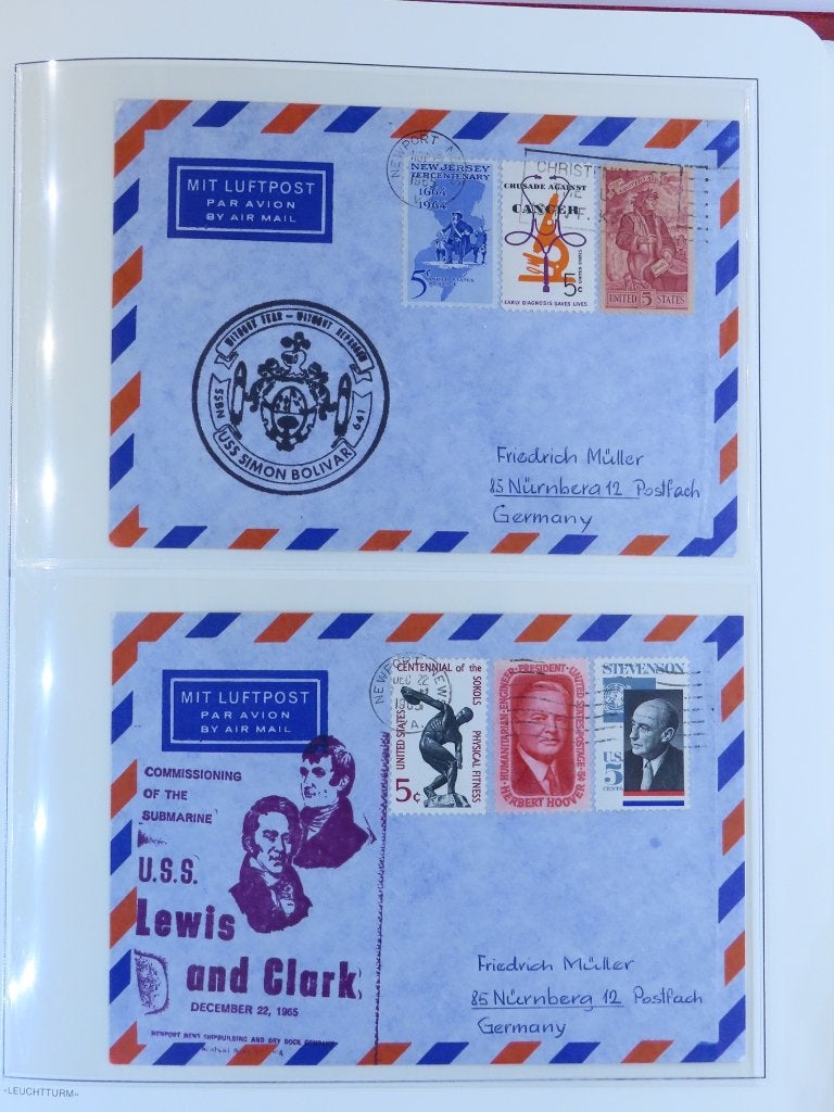 USA in LEUCHTTURM - met betere zegels - (E764) - 2/2 -, Ophalen of Verzenden, Buitenland