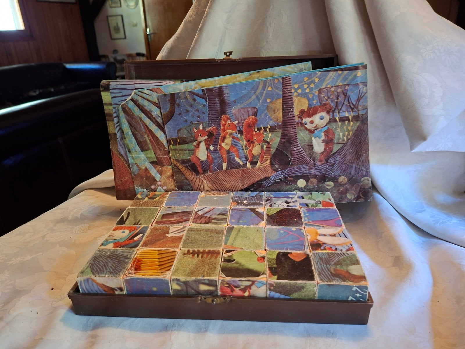 houten blokkenpuzzel jaren 70, Antiek en Kunst, Verzenden