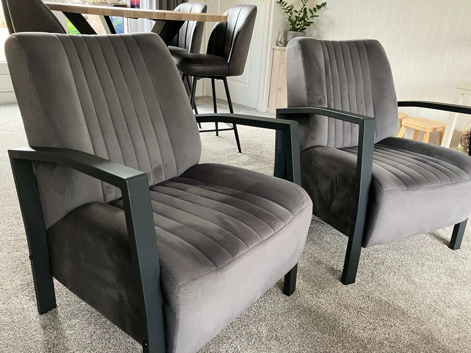 2 fauteuils. Grijs., Ophalen, Eenpersoons, 75 tot 100 cm, Zo goed als nieuw