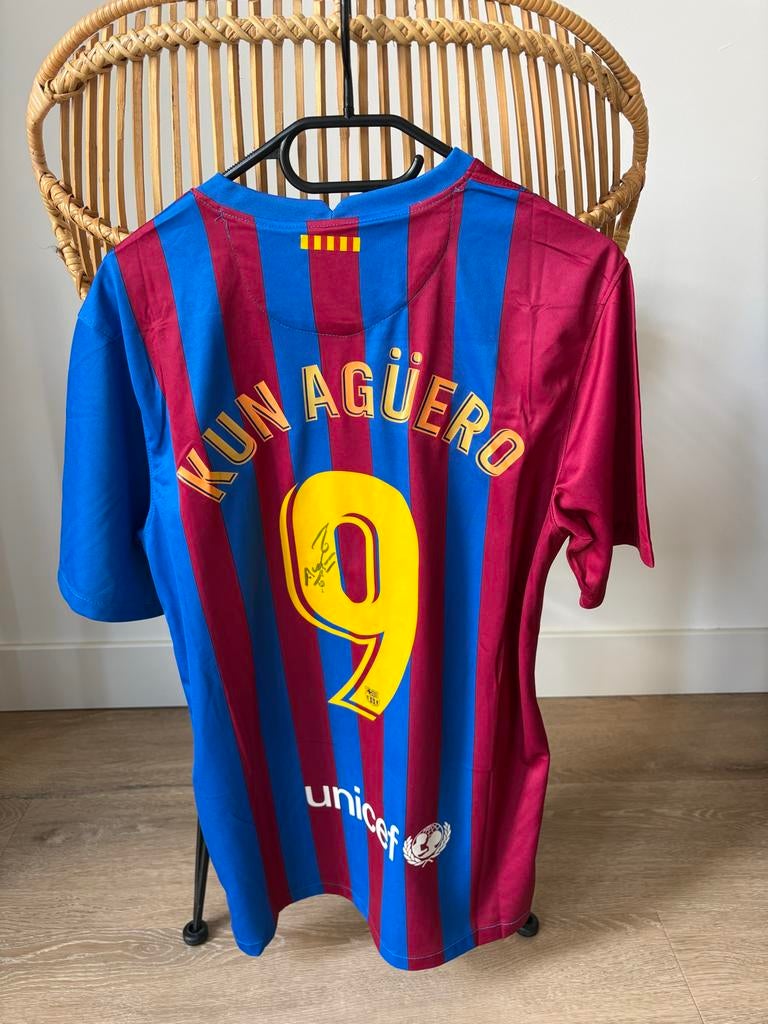 Kun Agüero #9 gesigneerd shirt FC Barcelona, Ophalen of Verzenden, Nieuw, Shirt