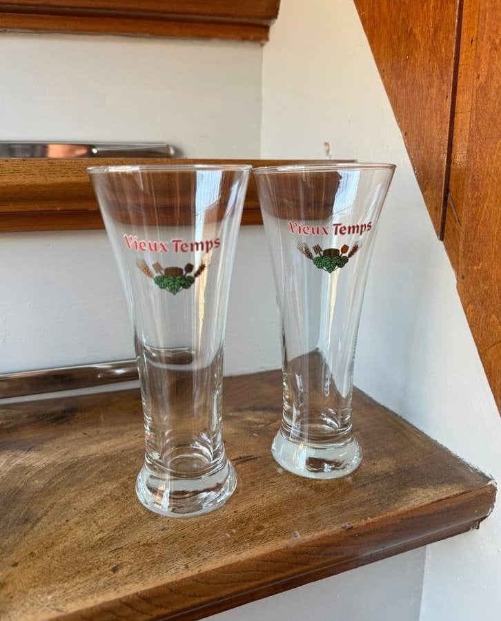 2x Vieux temps bierglas, Verzamelen, Ophalen of Verzenden, Zo goed als nieuw, Glas of Glazen, Overige merken