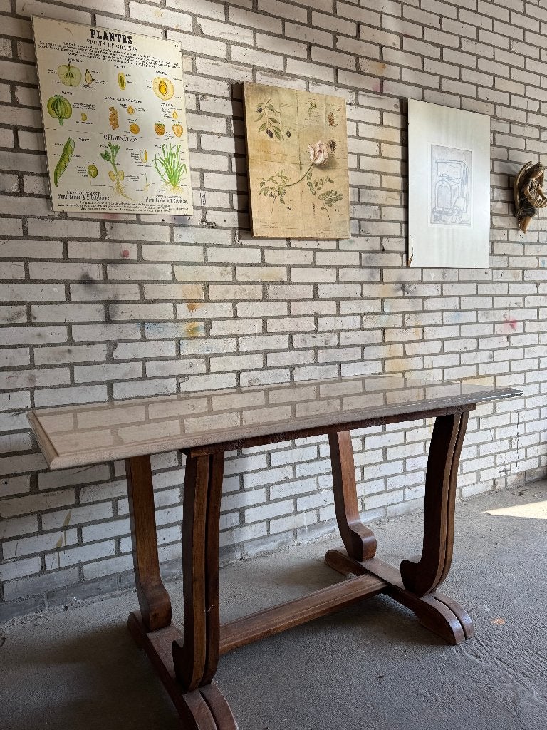 Salontafel; frans-mamer-antiek, Huis en Inrichting, Tafels | Eettafels, Ophalen, Gebruikt, 100 tot 150 cm, 50 tot 100 cm